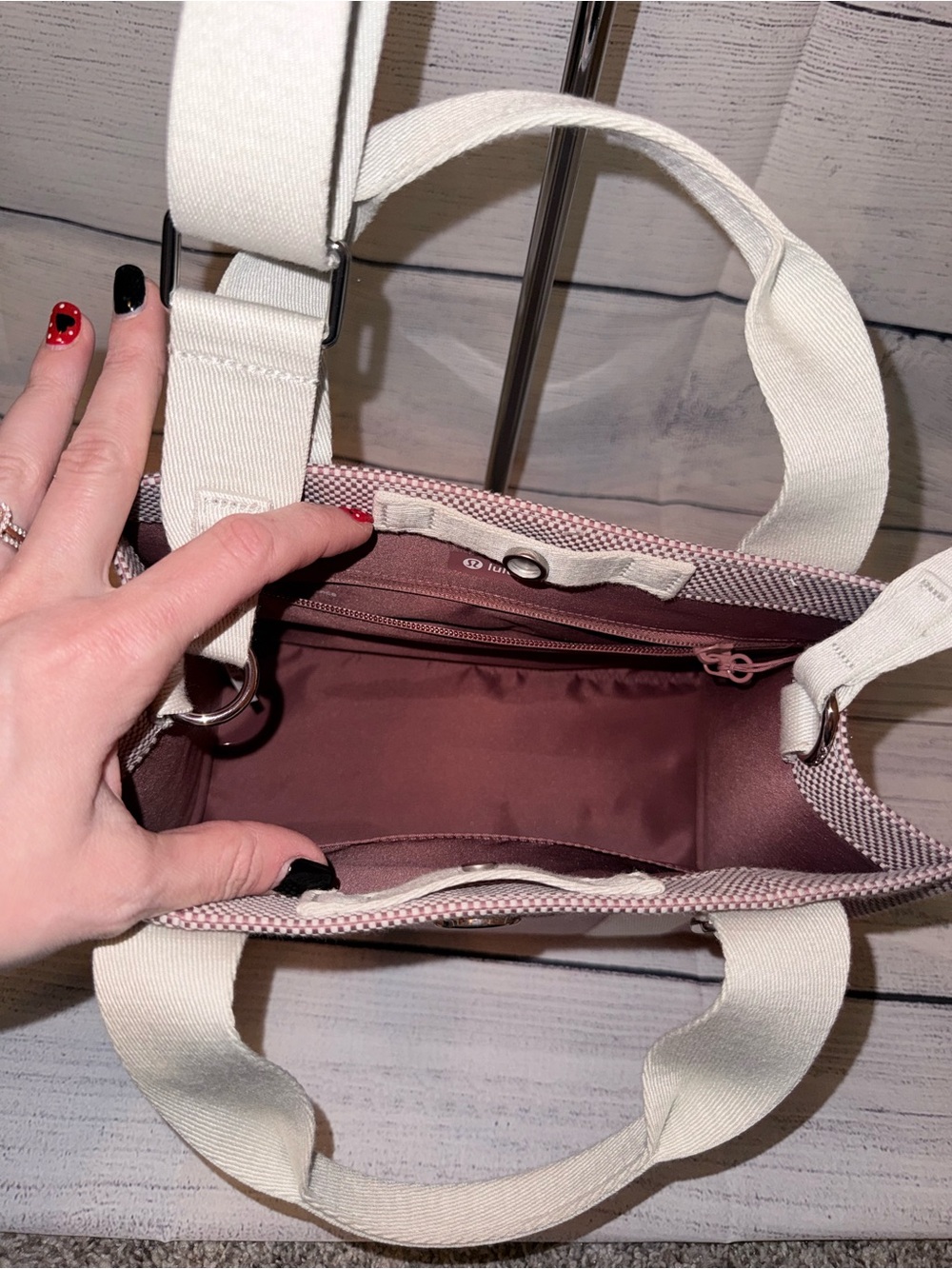 lululemon athletica Pink Canvas Tote with White Straps - Picture 2 of 2